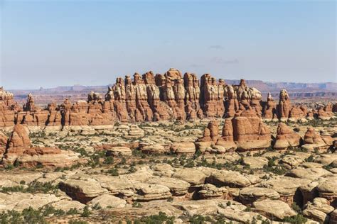 Needles Rock Formations In Canyonlands National Park Stock Image