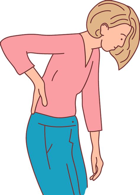 Back Pain Cartoon Woman Clipart