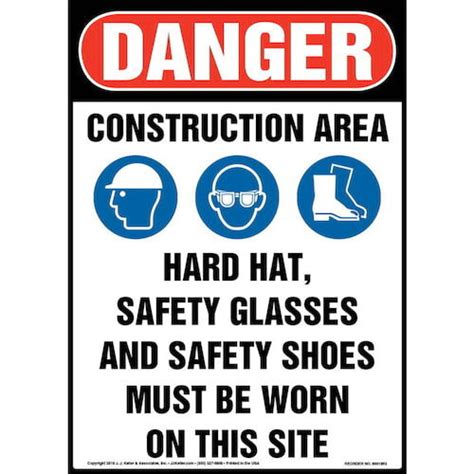 Danger Construction Area Ppe Must Be Worn Sign With Icons Osha