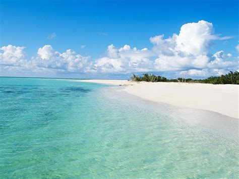 Gorgeous Sandy White Beaches Caribbean Clear Blue Water Clear Day