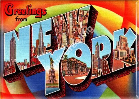 Home And Living Greetings From New York City Refrigerator Magnet Vintage