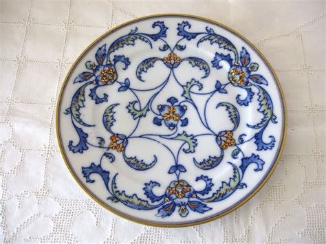 antique-rare-nippon-morimura-brothers-7-5-plate,-hand-painted-blue-and-white-nippon-plate-by