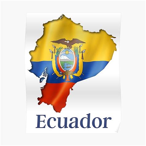 Flag Map Of Ecuador Poster For Sale By Tienda Vane Redbubble