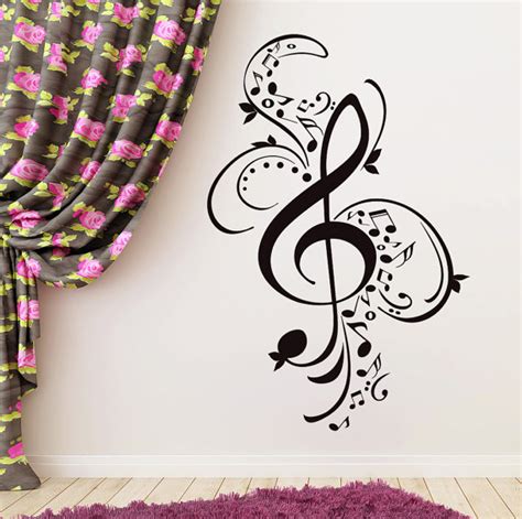 Treble Clef Wall Decals Music Notes Vinyl Sticker Musical Etsy Canada