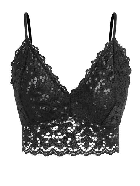 Scalloped Solid Lace Plus Size Bralette Dealley