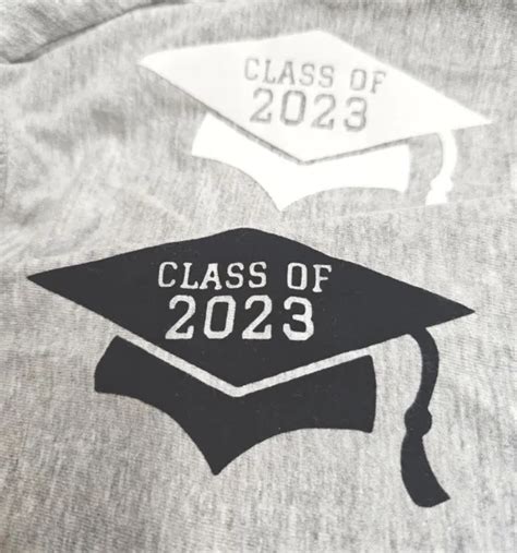 Graduation Cap School Leavers Class Of 2023 Iron On Text Heat Transfer
