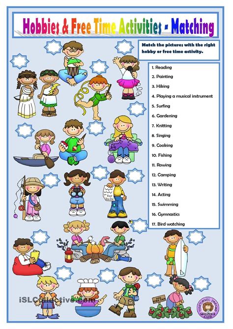 Hobbies And Free Time Activities Enseñanza De Inglés Inglés Para