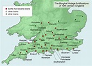 Map of named Burhs in 10th century England | Alfred the great, Castles ...