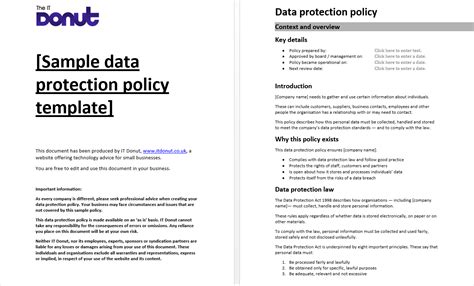 Follow recognised technical and operational standards as appropriate (your cctv company should be able to advise on these) 16. Sample Data Protection Policy Template | Policy template, Data map, Employee handbook template
