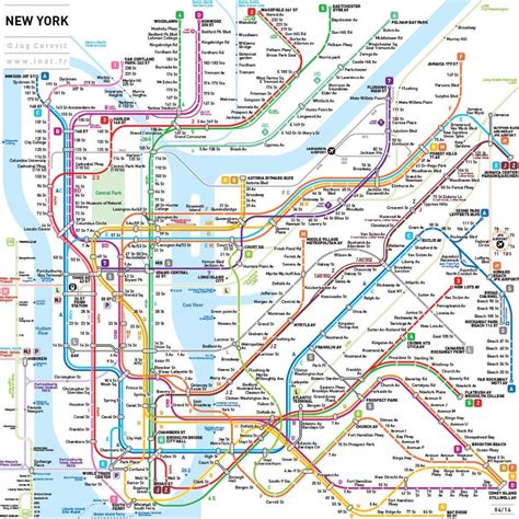 New York Tube Map NYC Tube Map New York USA