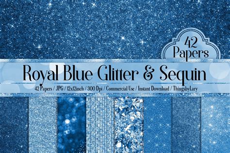 42 Royal Blue Luxury Shimmer Glitter Digital Papers 134044