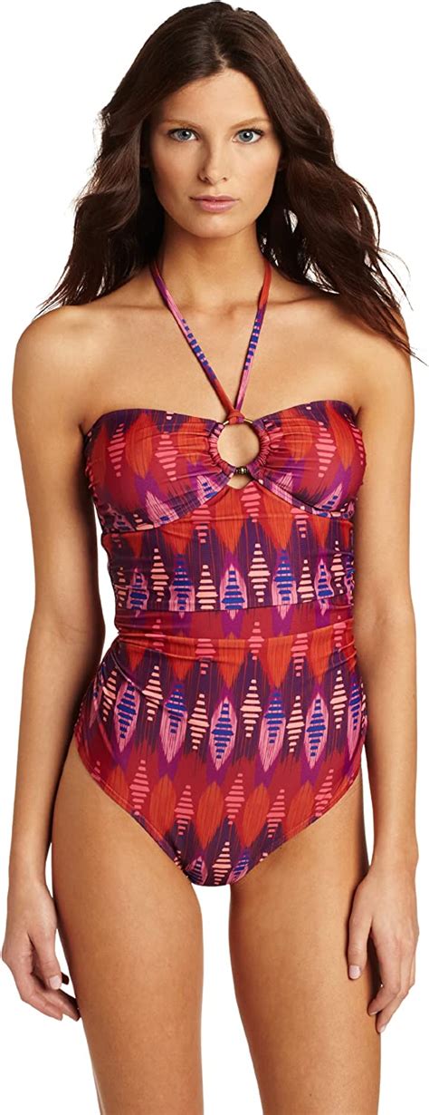 Vix Hermanny Womens Ikat Bandeau One Piece Swimsuit Multi X Small 6