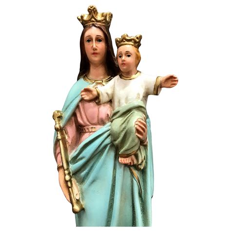 Estatua Virgen Auxiliadora 25 Cm Resina Pintada Venta Online En Holyart