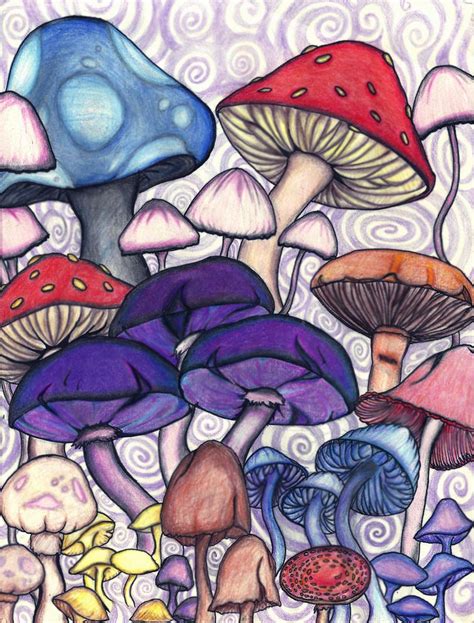 Trippy Art Drawings Mushrooms Img Gimcrackery