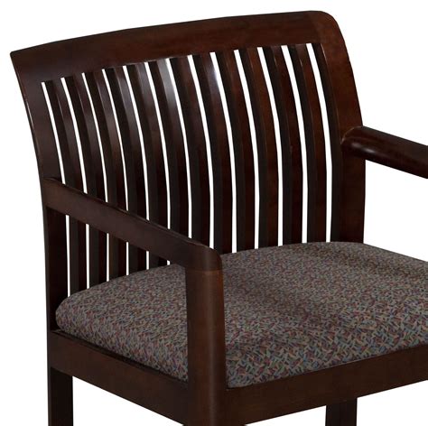 Kimball Carrington Used Walnut Side Chair Multi Colored Pattern