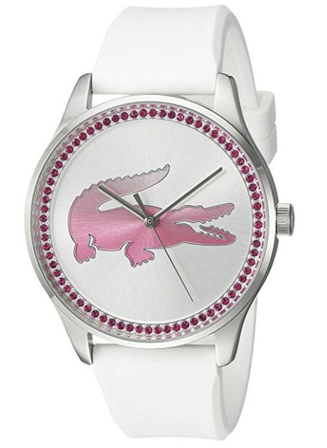 Lacoste Womens Watch With Crystal Stainless Steel And White Strap Free