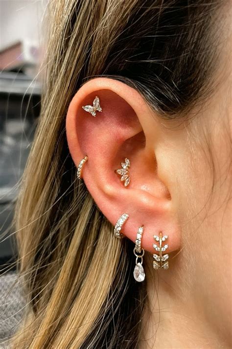 Cartilage Piercing Inspiration Flat Helix Helix Conch And Triple