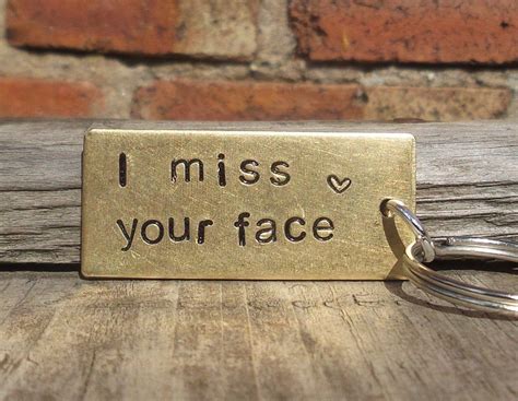 Anniversary gifts for girlfriends by year. I MISS Your FACE Gold Keyring Cute Funny Gifts For Him Her ...