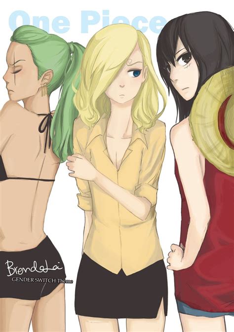 One Piece Gender Switch Zoro X Sanji X Luffy By Brendalai On Deviantart One Piece Funny