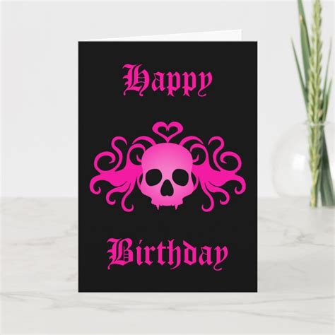 Gothic Happy Birthday Card Zazzle Co Uk