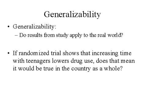 generalizability