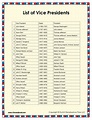 List of Vice Presidents – Tim's Printables