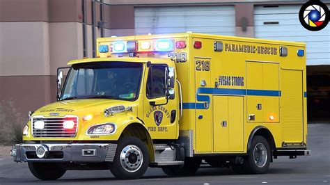Las Vegas Rescue 218 Clark County Fire Department Q Siren Youtube