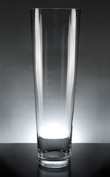 Voluminous 24 Inch Thick Glass Cylinder Vase