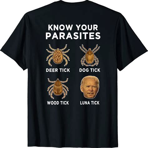 Know Your Parasites Funny Anti Joe Biden On Back T Shirt