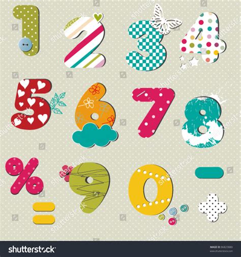 Colorful Numbers Set Stock Vector Illustration 86823880 Shutterstock