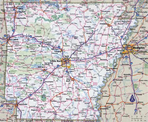 Large Detailed Roads And Highways Map Of Arkansas State With All Cities Satellite Maps Map Of