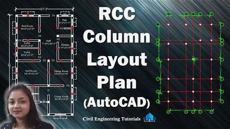 How To Draw Rcc Column Layout Plan In Autocad Structural Drawing