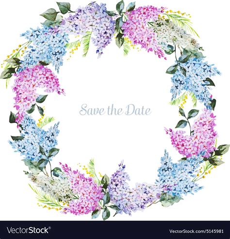 Watercolor Floral Wreath Royalty Free Vector Image