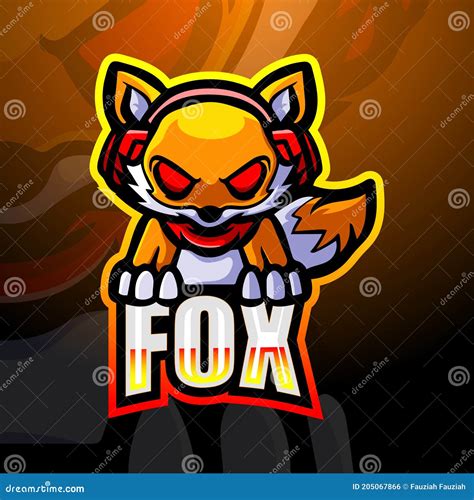 Fox Gaming Mascot Esport Logo Design Stock Vector Illustration Of