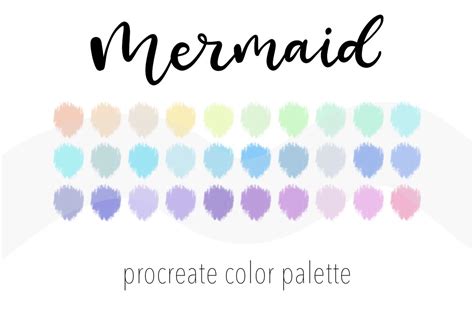 Mermaid Color Palette For Procreate 30 Color Swatches For Ipad Art By