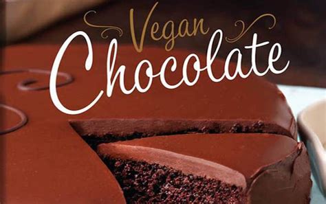 A Chocolate Cake On A Plate With The Words Vegan Chocolate Written In