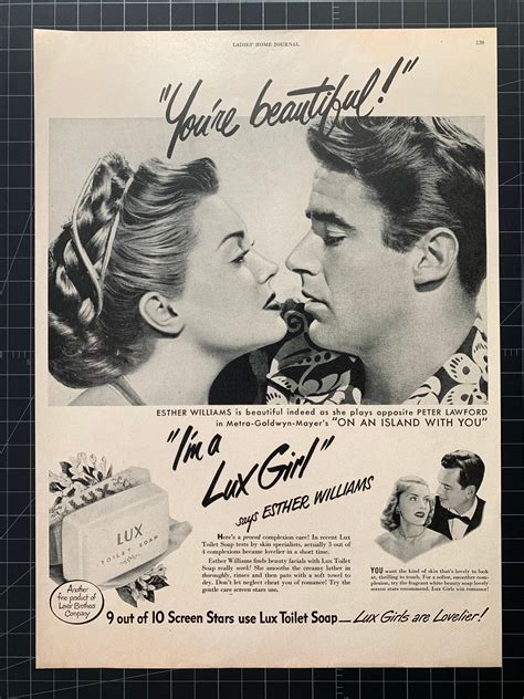 Vintage 1948 Lux Soap Print Ad Esther Williams Etsy