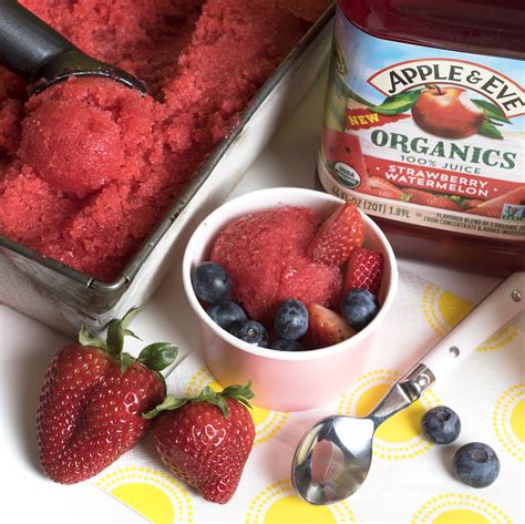 Strawberry Juice Sorbet Recipe Apple And Eve