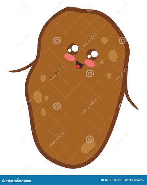 Cute Potato With Eyes Illustration Vector Stock Vector Illustration