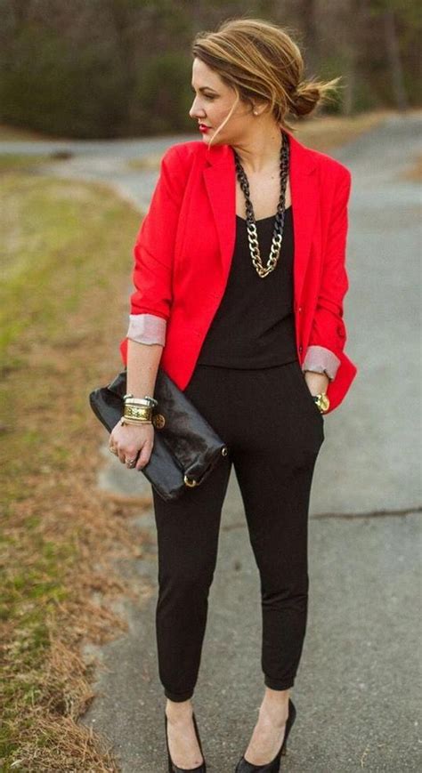 fashionable business attire businessattire in 2020 red blazer outfit womens red blazer