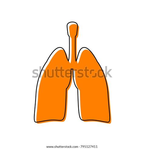 Human Anatomy Lungs Sign Vector Black Stock Vector Royalty Free
