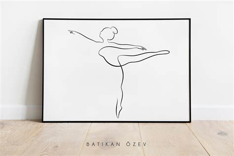 Abstract Ballerina Art One Line Body Print Ballerina Etsy