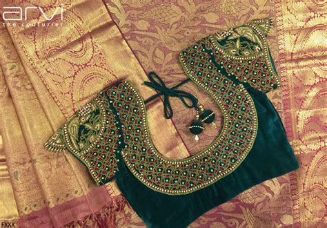Custom Tailored Aari Work Blouse By Arvi The Couturier Sari Blouse New