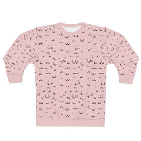 Pink Boobie Sweatshirt Unisex Boobs Pullover Boob Shirt Etsy