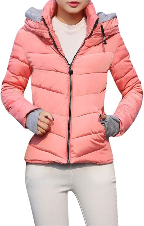 Clearance Womens Winter Parkas Coat Puffer Jacket Solid Hooded Pockets