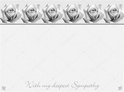 Sympathy Card Design With Ornamental Rose Border In Black And White