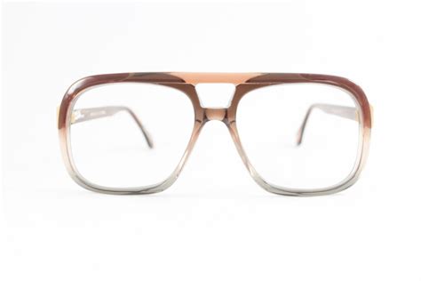 Vintage 80s Glasses Clear Brown Aviator Eyeglass Frame Etsy Aviator