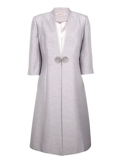 jacques vert shimmer dress coat in gray brown lyst
