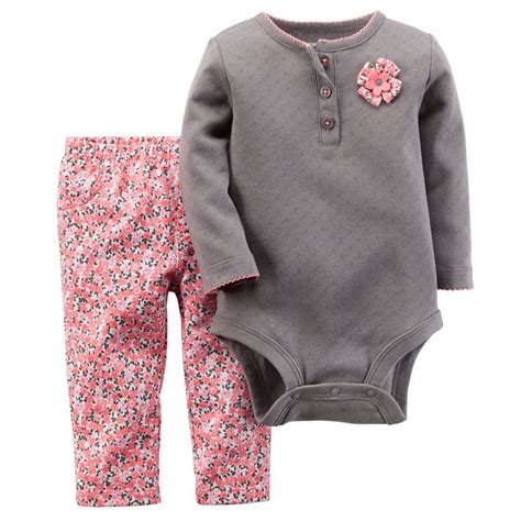 Carters Newborn 3 6 9 12 18 24 Months Bodysuit And Pants Set Baby Girl