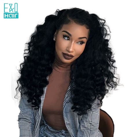 Deep Wave Glueless Lace Front Human Hair Wigs For Women 8 24 Inch Lace Wig With Pre Plucked
